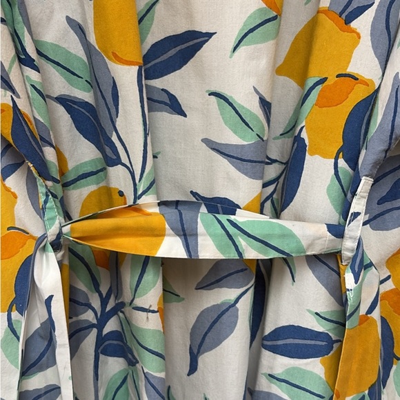 Printfresh Multicolor Lemon Print Kimono Cotton Robe - Picture 8 of 9
